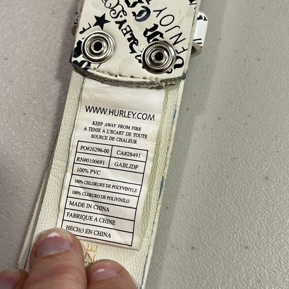 Hurley Enjoy The Feeling Belt White Size Large - Picture 6 of 8